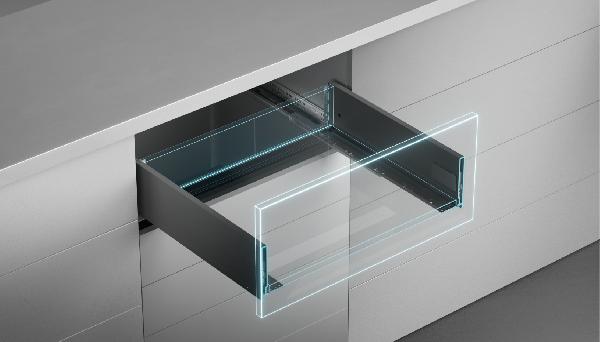 Slim T-box 4D комплект ящика 400мм, темно-серый, h94мм, откр. от нажатия, для ДСП 16мм