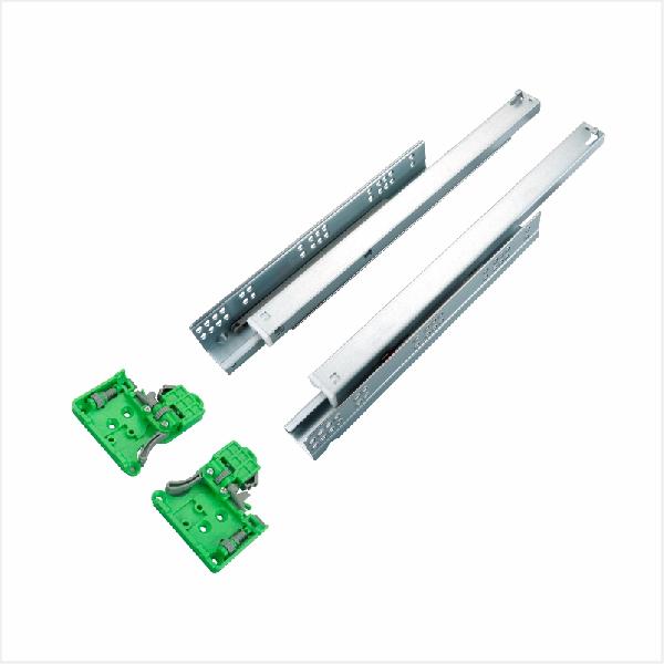 Комплект направляющих 450мм, крепление нижнее, выдвижение полное, откр. от нажатия, нагрузка 35 кг, фиксаторы 2D