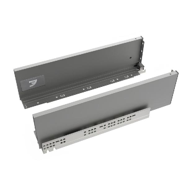Slim T-box 4D комплект ящика 500мм, цвет темно-серый, боковины h132мм, направляющие плавного закрывания, для ДСП 16мм