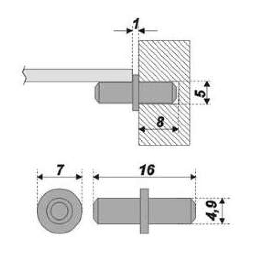 Комплект Полкодержатель с насадкой GTFIXEN 5*16 (200шт)