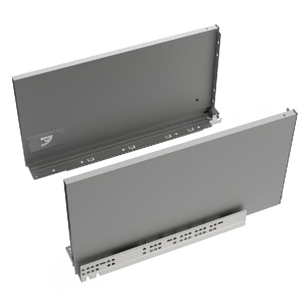 Slim T-box 4D комплект ящика 500мм, цвет темно-серый, боковины h244мм, направляющие плавного закрывания, для ДСП 16мм